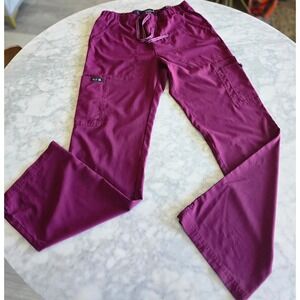 Koi Basics Holly Cargo Scrub Pants Wine Purple Womens Small Regular